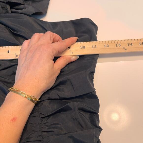 Cache Black Ruffle One Shoulder Ruched Mini Dress Size 0 - Picture 8 of 9